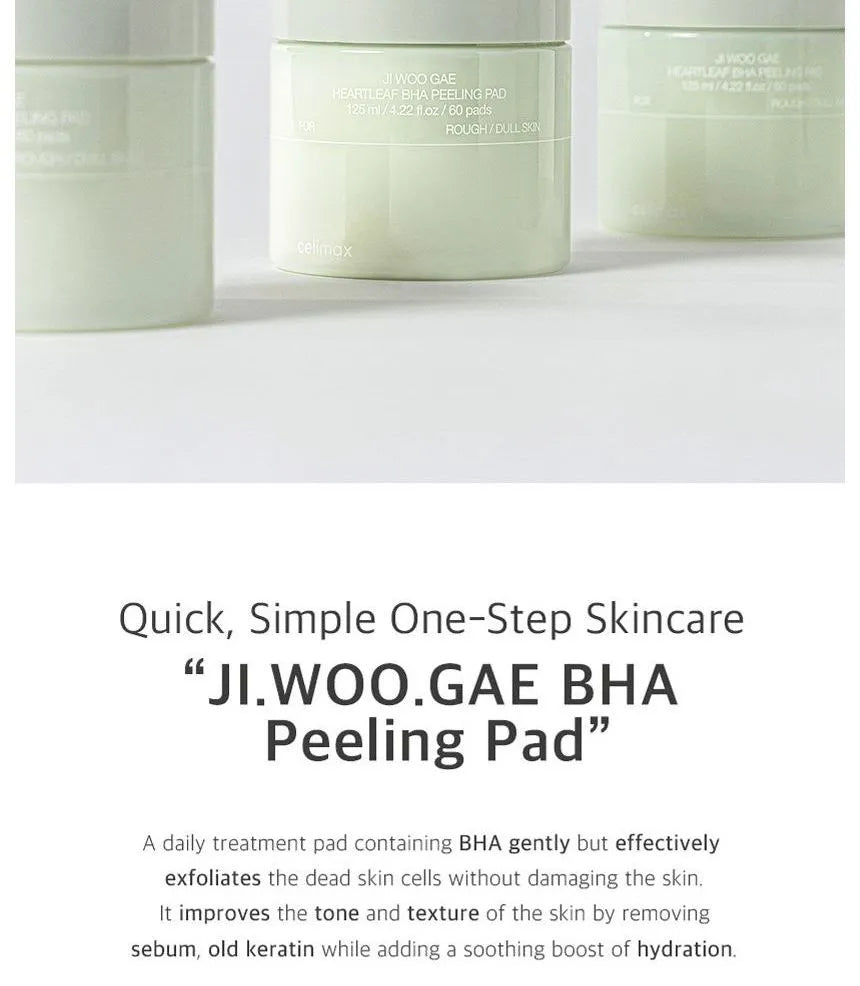 celimax - JIWOOGAE Heartleaf BHA Peeling Pad - Peeling-Pads- 60 Stk.