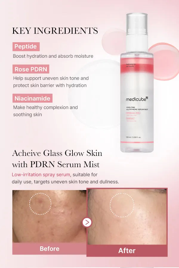medicube - PDRN Pink Glutathione Serum Mist - Ampullenspray-100 ml